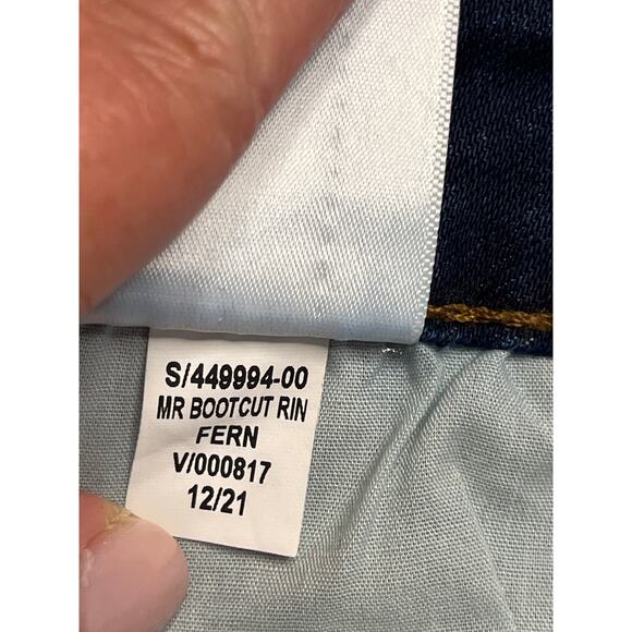 Old Navy mid-rise kicker boot-cut dark blue jeans, size 16 short - Picture 12 of 14